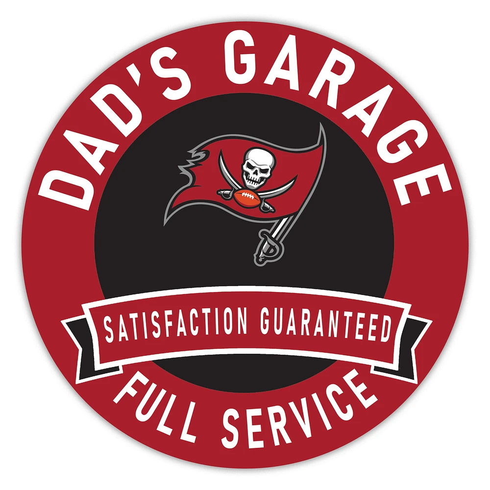 Tampa Bay Buccaneers 16" Dad's Garage Wood Sign