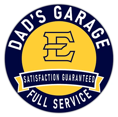 ETSU Buccaneers 16" x 16" Dad's Garage Wood Sign