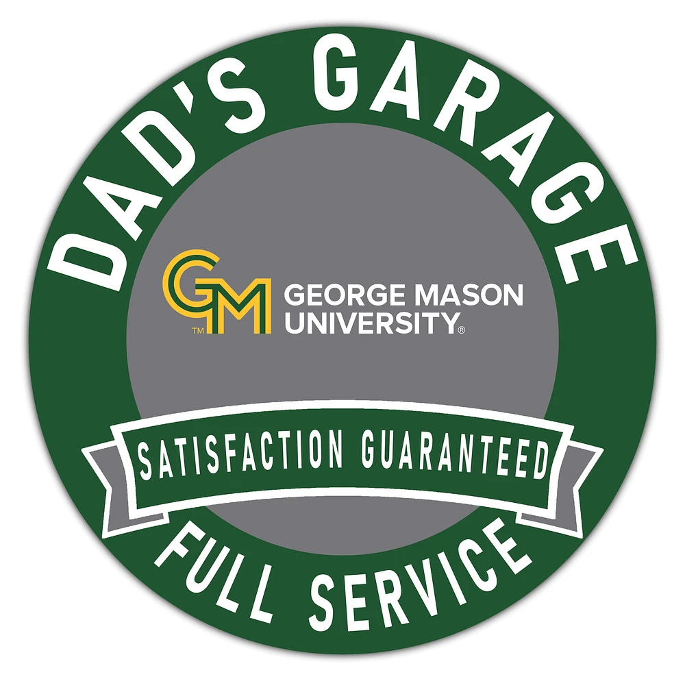 George Mason Patriots 16" x 16" Dad's Garage Wood Sign