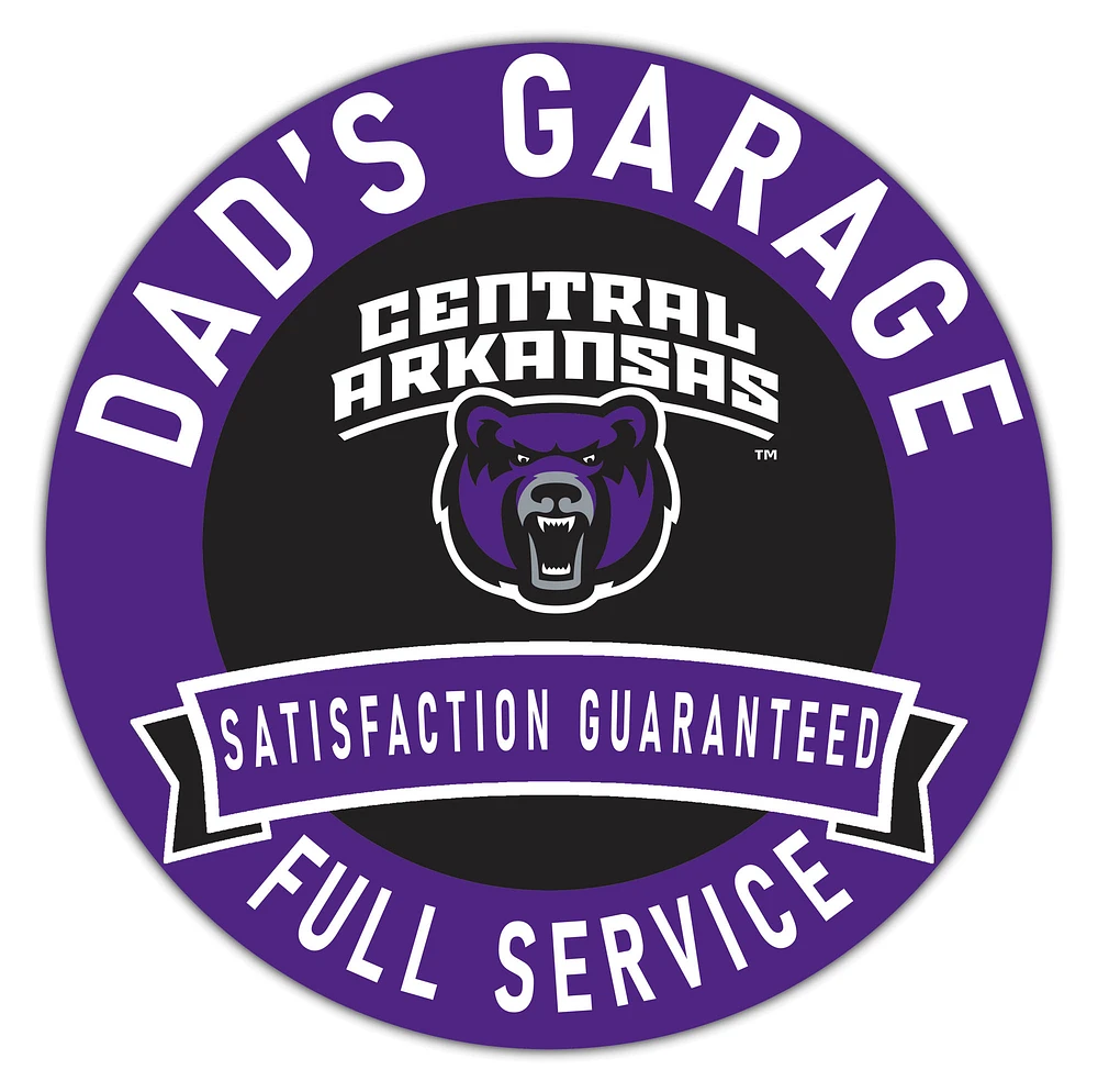 Central Arkansas Bears 16" x 16" Dad's Garage Wood Sign