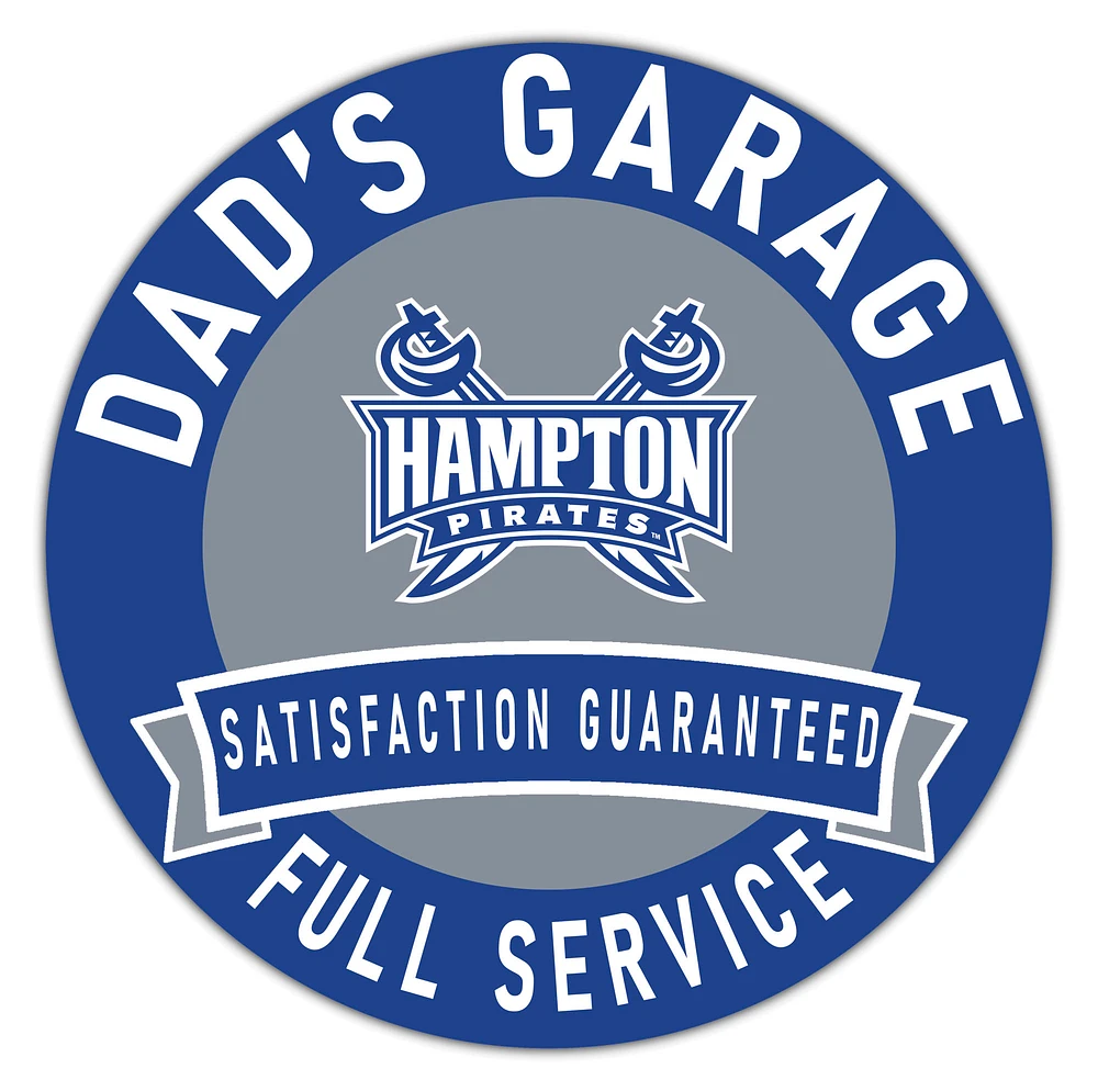 Hampton Pirates 16" x 16" Dad's Garage Wood Sign