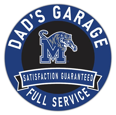 Memphis Tigers 16" x 16" Dad's Garage Wood Sign