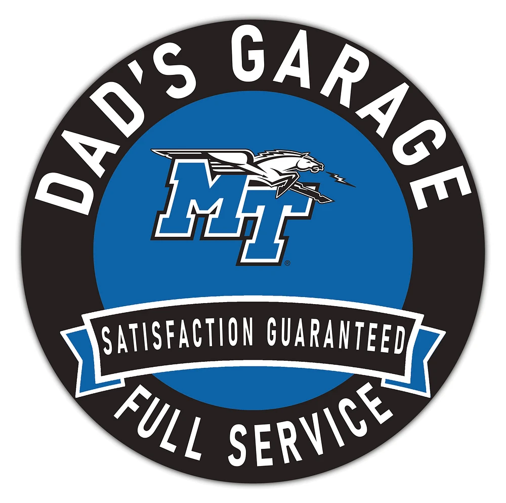 MTSU Blue Raiders 16" x 16" Dad's Garage Wood Sign