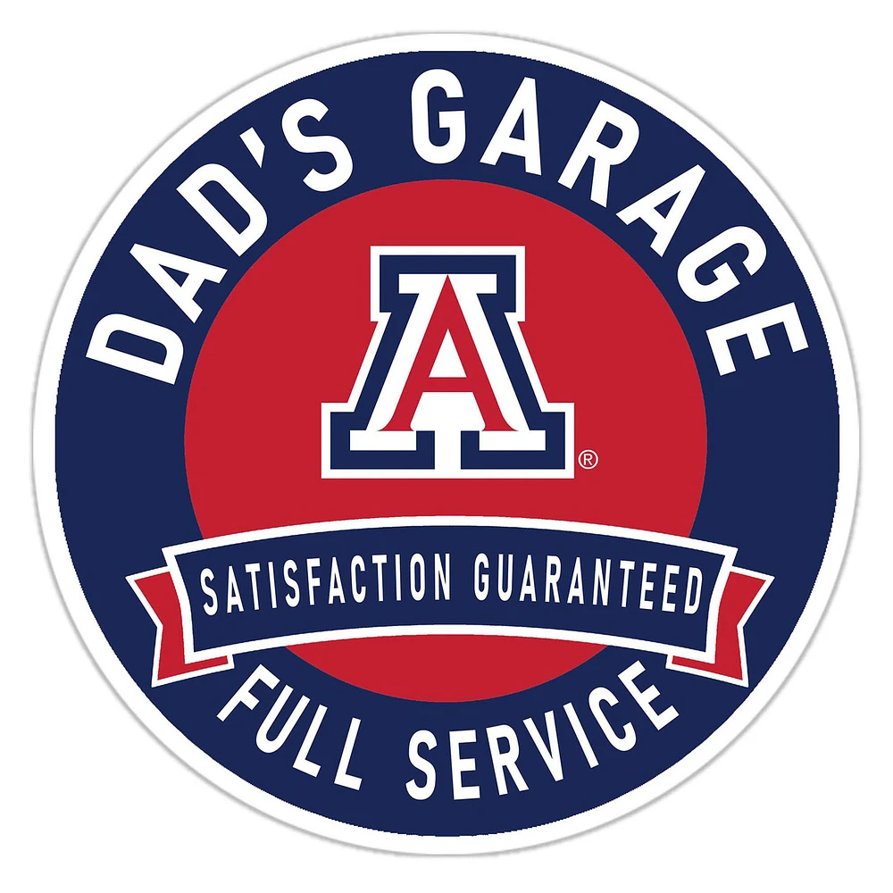 Arizona Wildcats 16" Dad's Garage Wood Sign