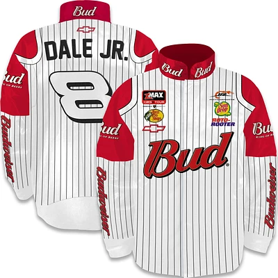 Men's JR Motorsports Official Team Apparel White/Red Dale Earnhardt Jr. Budweiser Uniform Full-Snap Jacket