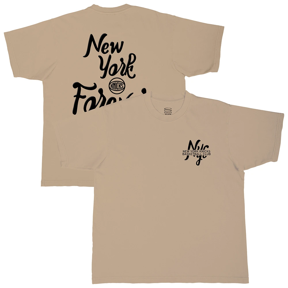 Men's Stadium Essentials Tan New York Knicks Oversized Forever T-Shirt