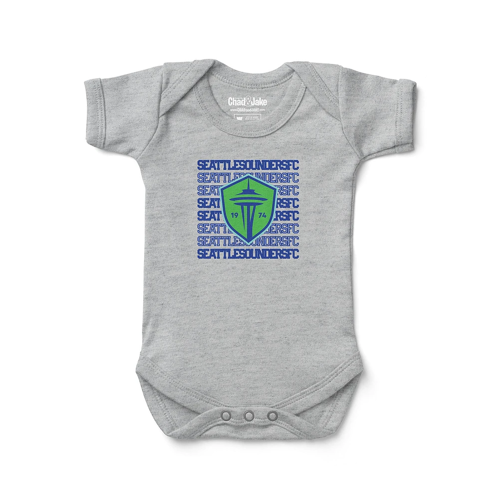 Newborn & Infant Chad Jake Heather Gray Seattle Sounders FC Retro Bodysuit