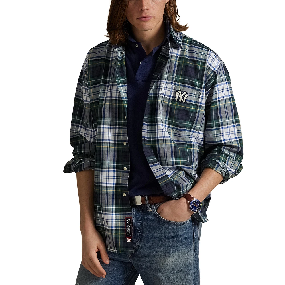 Polo Ralph Lauren Navy Yankees Flannel Oxford Shirt