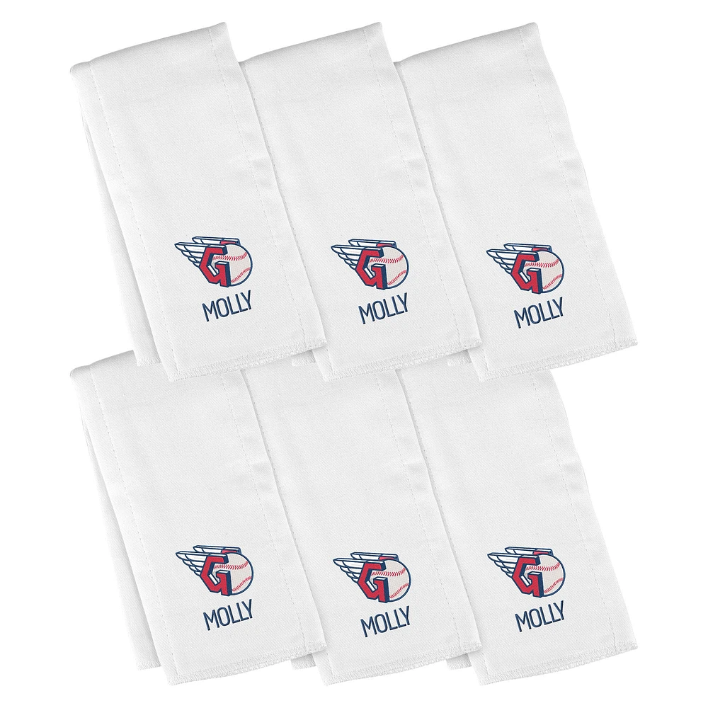 Infant Chad & Jake White Cleveland Guardians Personalized Burp Cloth -Pack