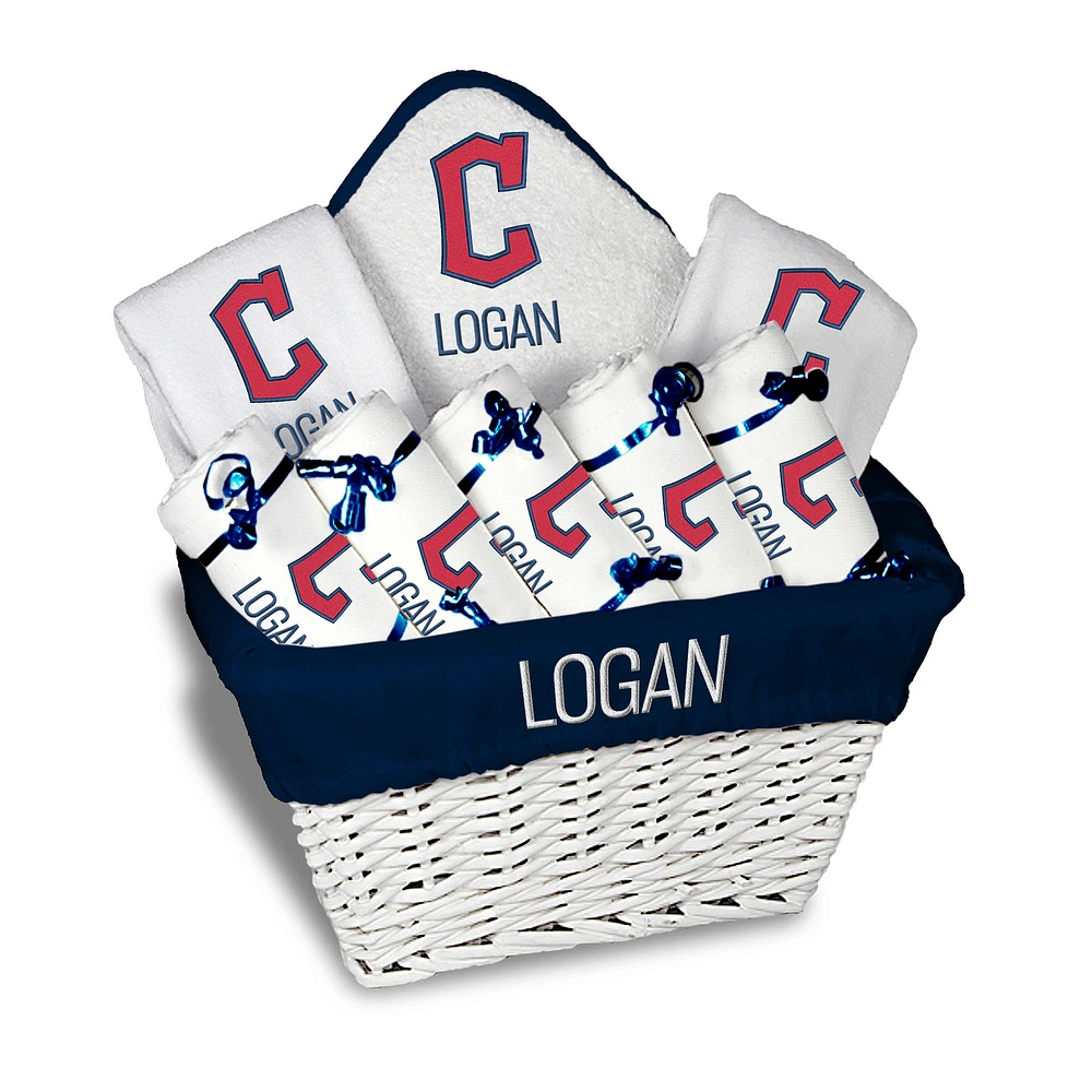 Chad & Jake Navy Cleveland Guardians Personalized Block C Large Gift Basket