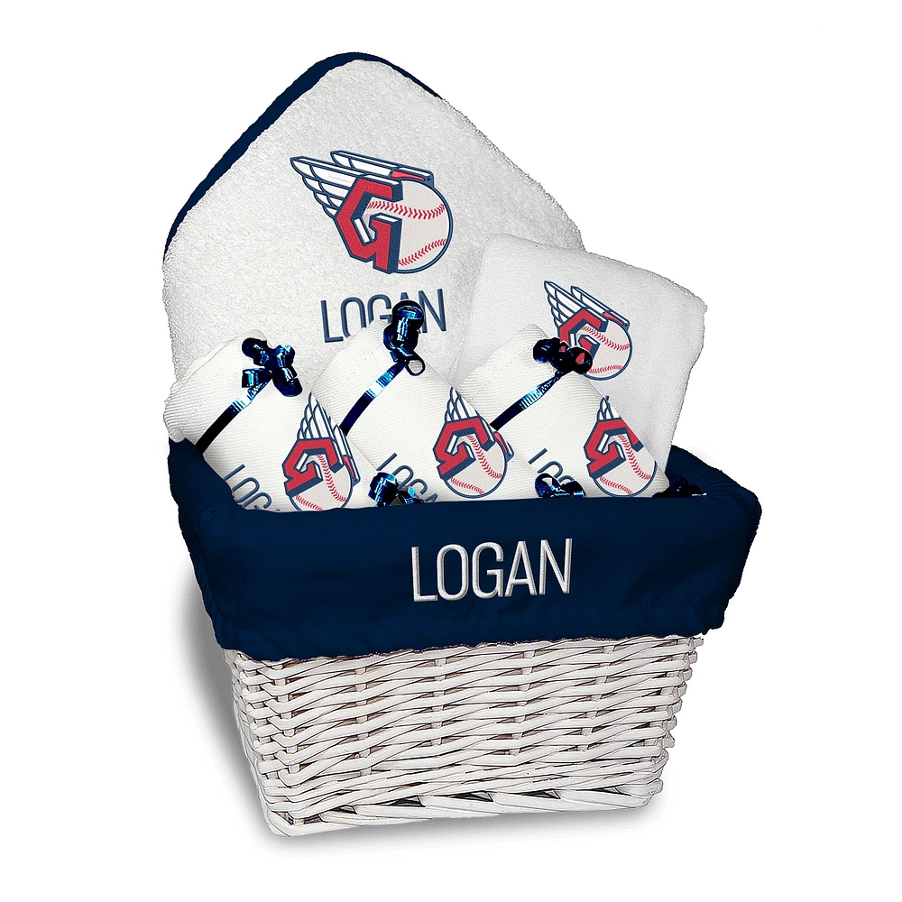 Chad & Jake Navy Cleveland Guardians Personalized Primary Logo Medium Gift Basket