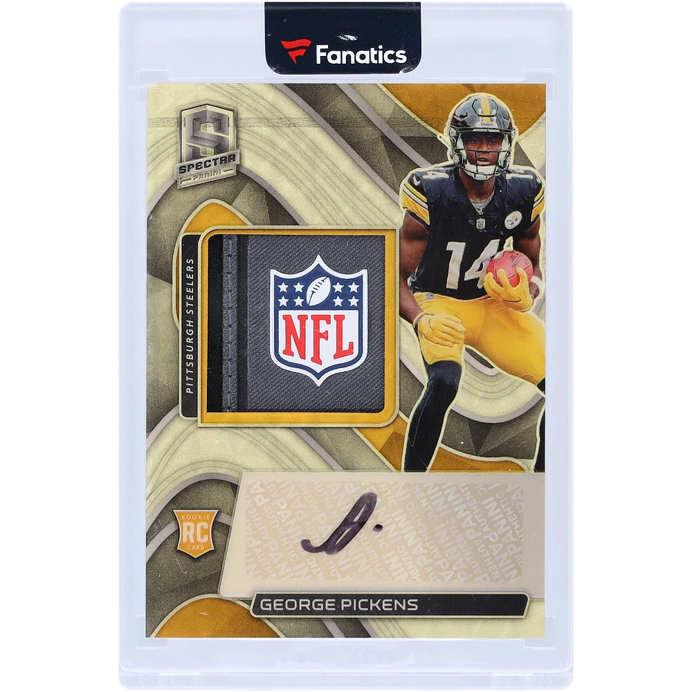 George Pickens Pittsburgh Steelers Autographed 2022 Panini Spectra NFL Shield Relic Gold Vinyl #218 #1/1 Rookie Card
