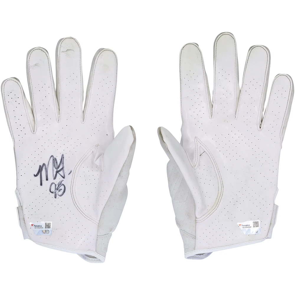 Myles Garrett Cleveland Browns Autographed Game-Used White Gloves vs. Baltimore Ravens on October 27, 2024
