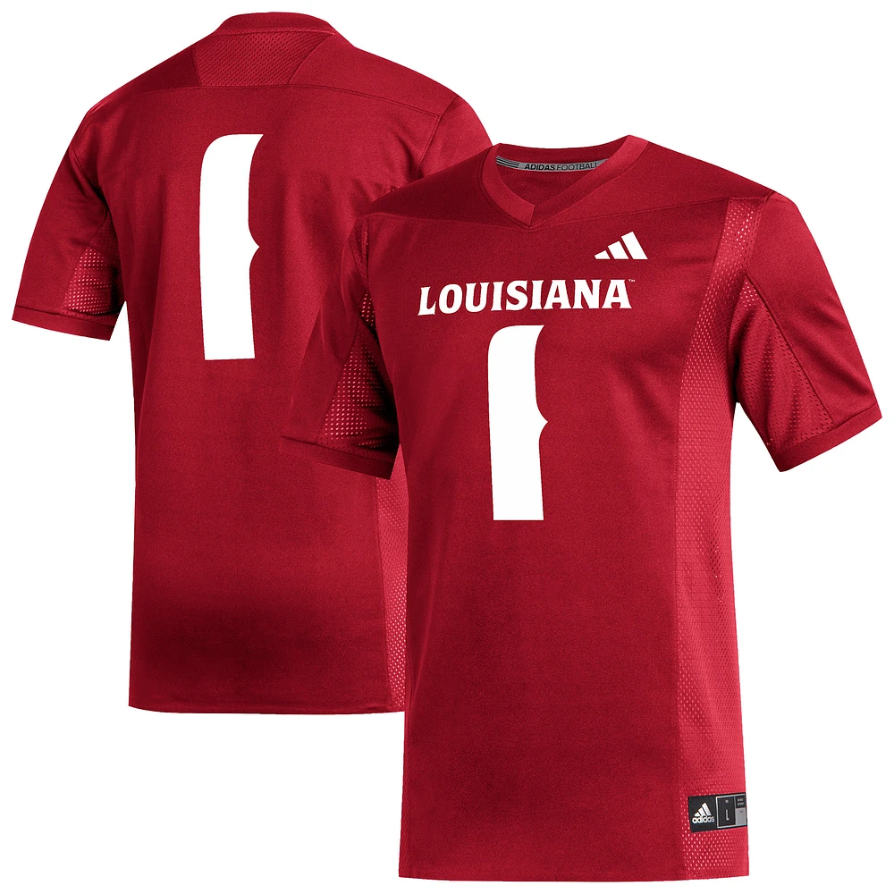 Men's adidas #1 Cardinal Louisiana Ragin' Cajuns Replica Football Jersey