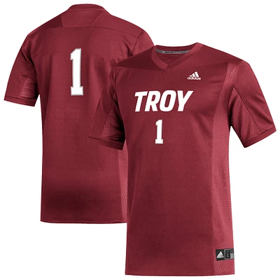 Men's adidas #1 Cardinal Troy University Trojans Replica Football Jersey