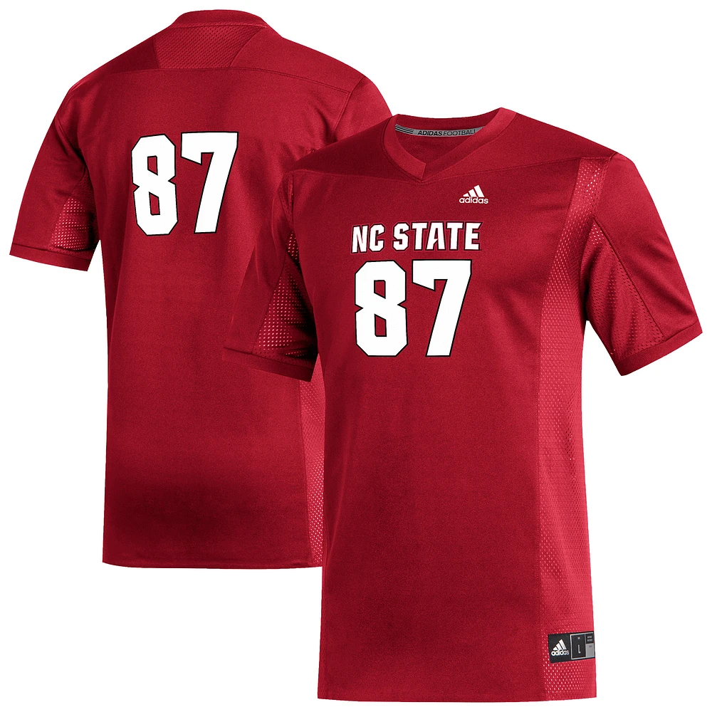 Men's adidas #87 Red NC State Wolfpack Replica Football Jersey