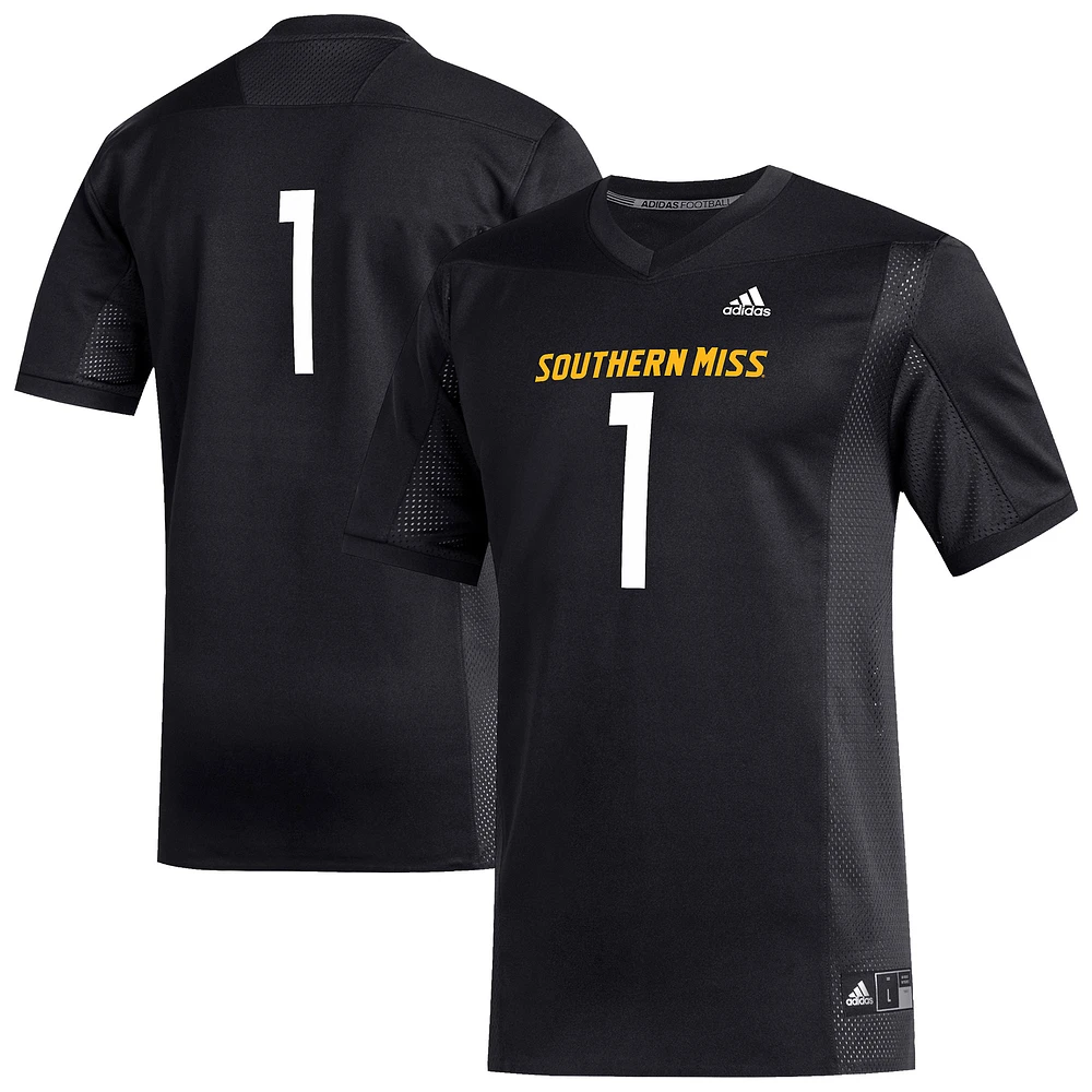 Men's adidas #1 Black Southern Miss Golden Eagles Replica Football Jersey