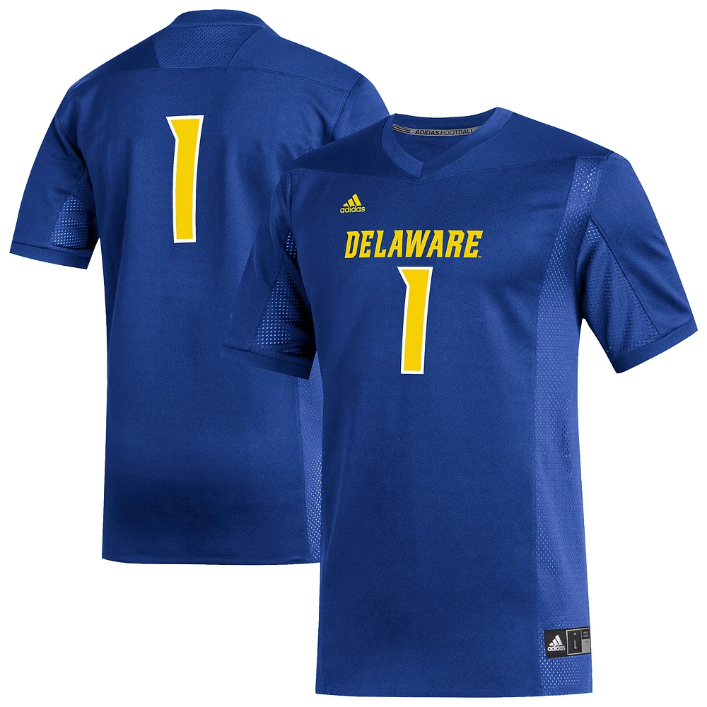 Men's adidas #1 Royal Delaware Fightin' Blue Hens Replica Football Jersey
