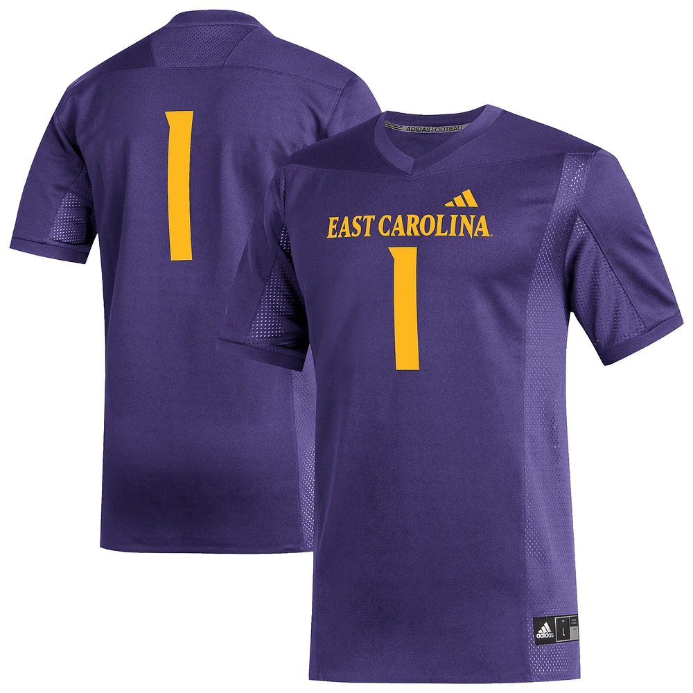 Men's adidas #1 Purple ECU Pirates Replica Football Jersey