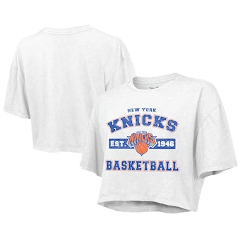 Women's Majestic Threads White New York Knicks Boxy Crop Top