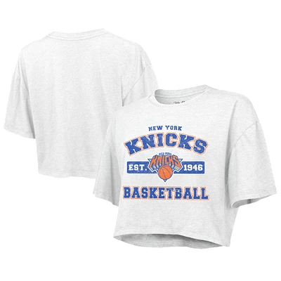 Women's Majestic Threads White New York Knicks Boxy Crop Top