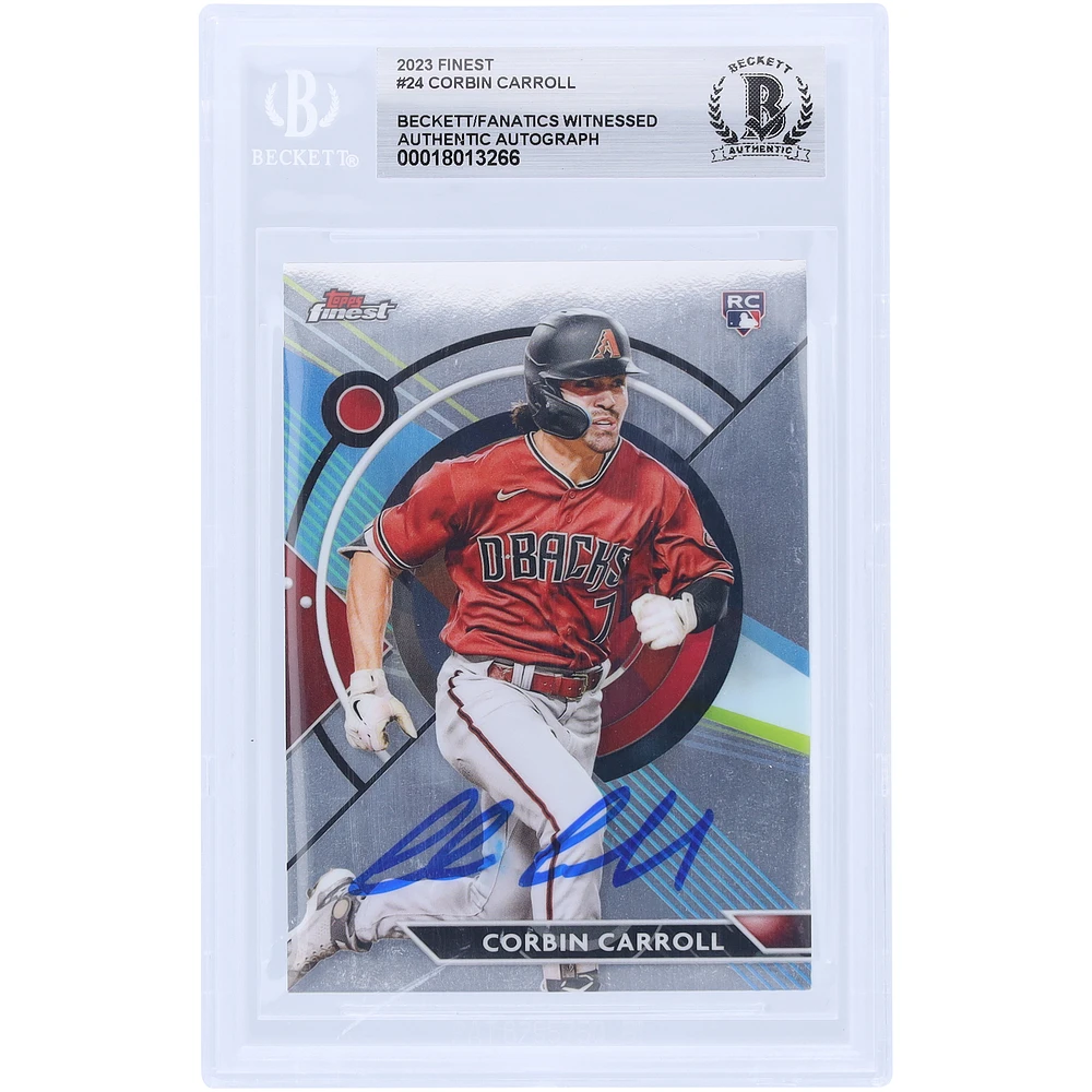 Corbin Carroll Arizona Diamondbacks Autographed 2023 Topps Finest #24 Beckett Fanatics Witnessed Authenticated Rookie Card