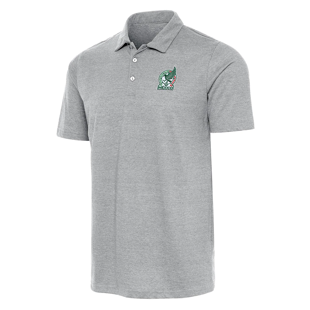 Men's Antigua Gray Mexico National Team Peak Polo