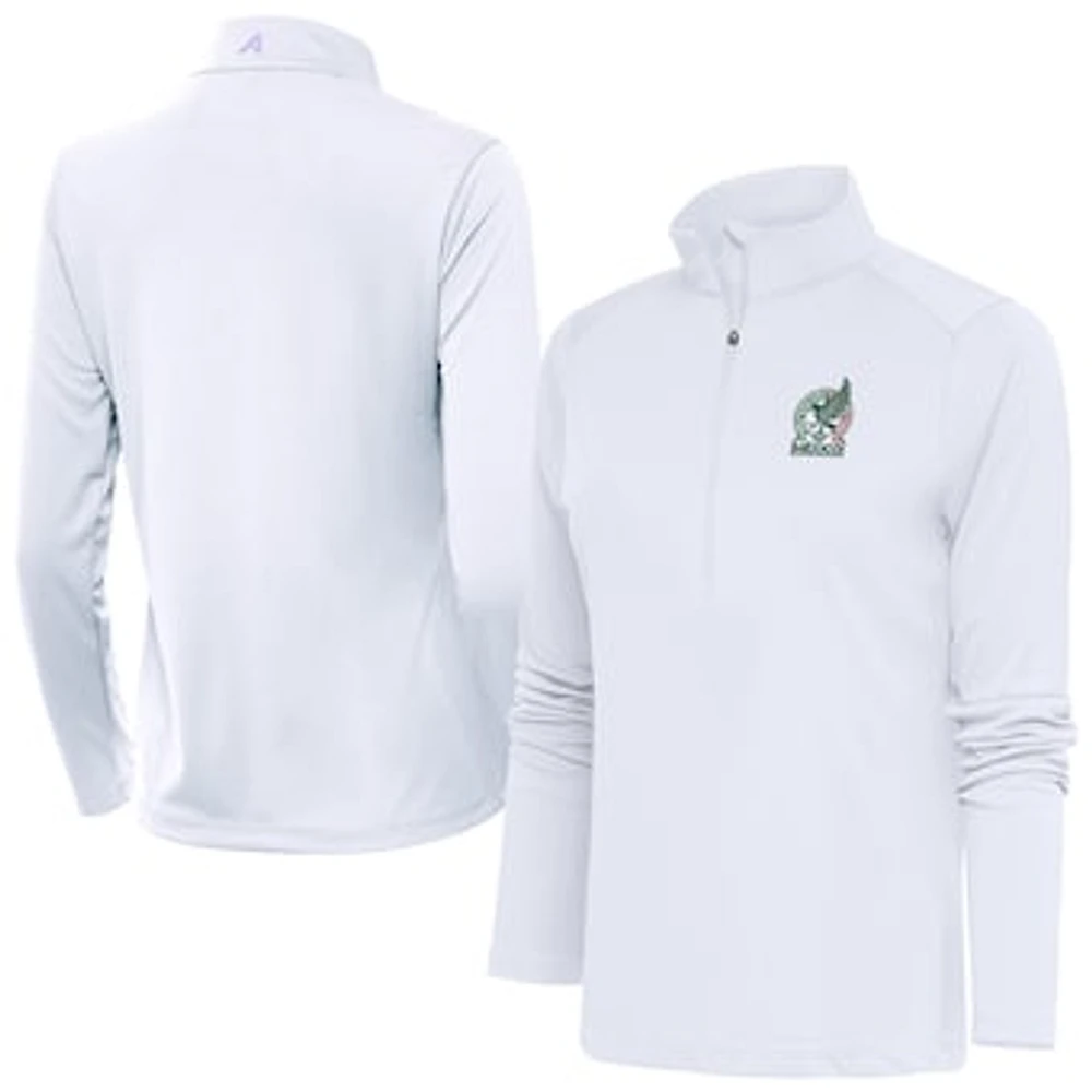 Women's Antigua White Mexico National Team Statement Half-Zip Pullover
