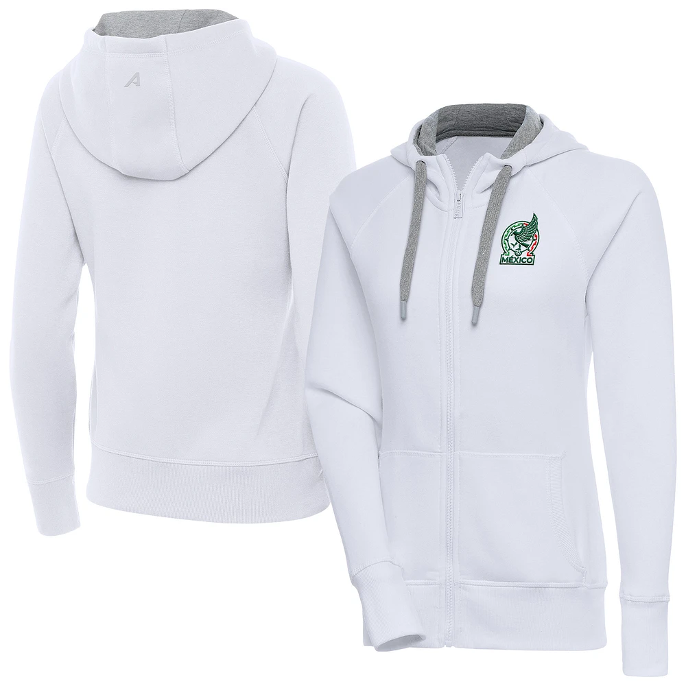Women's Antigua Mexico National Team Takeover Full-Zip Hoodie