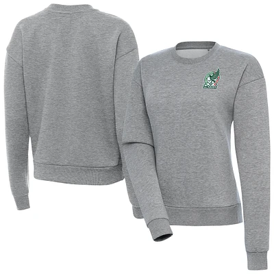 Women's Antigua Heather Gray Mexico National Team Takeover Pullover Sweatshirt