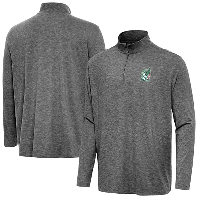 Men's Antigua Heather Black Mexico National Team Master Quarter-Zip Pullover