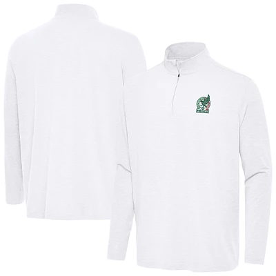 Men's Antigua White Mexico National Team Master Quarter-Zip Pullover