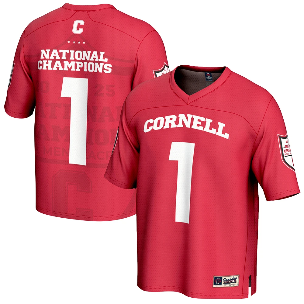 Unisex GameDay Greats #1 Red Cornell Big 2025 NCAA Men's Lacrosse National Champions Lightweight Fashion Jersey