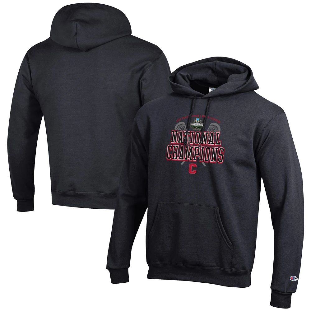 Men's Champion Cornell Big Red 2025 NCAA Lacrosse National Champions Eco Powerblend Pullover Hoodie