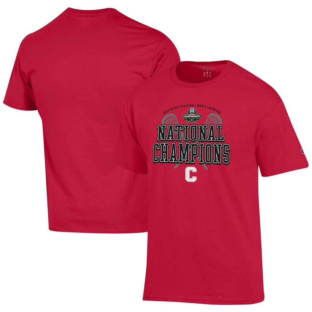 Men's Champion Red Cornell Big 2025 NCAA Lacrosse National Champions Jersey T-Shirt