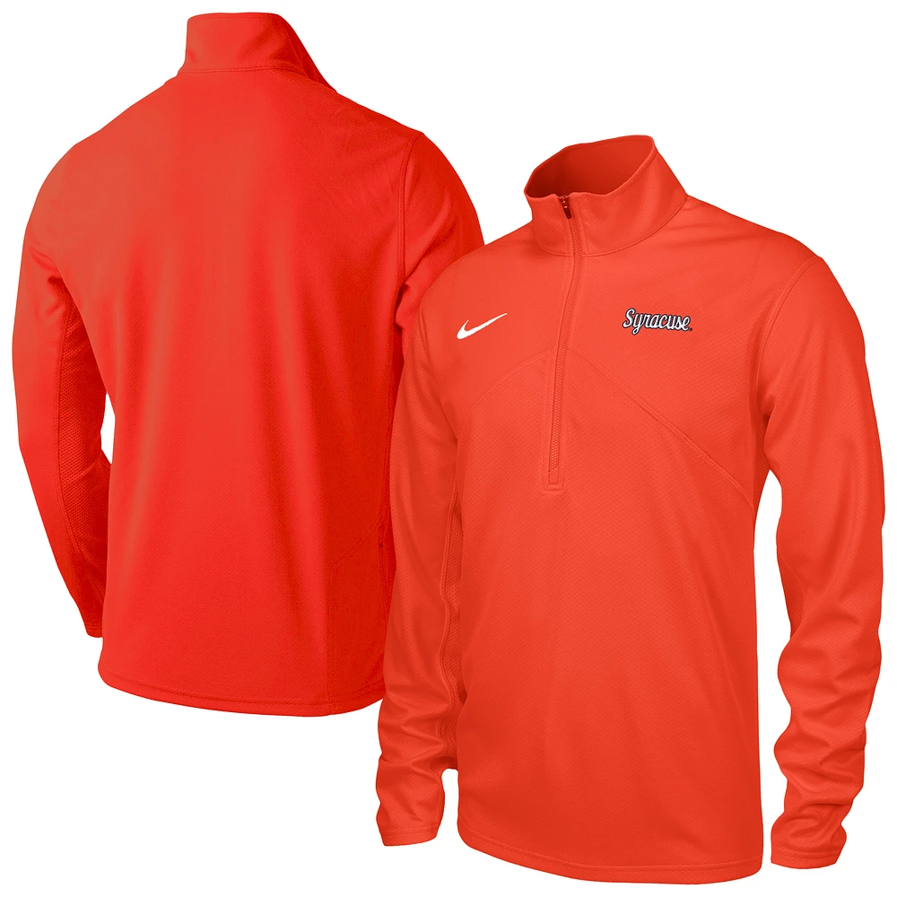 Men's Nike Orange Syracuse Training Performance Quarter-Zip Pullover