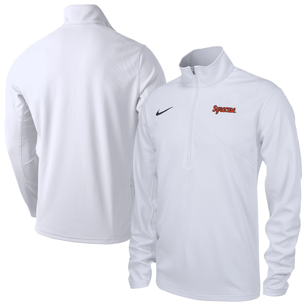 Men's Nike White Syracuse Orange Training Performance Quarter-Zip Pullover