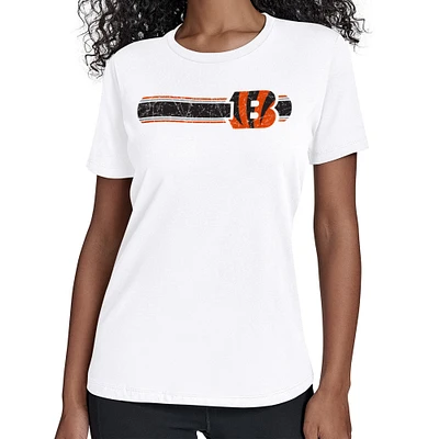 Women's Starter White Cincinnati Bengals Team Stripe T-Shirt