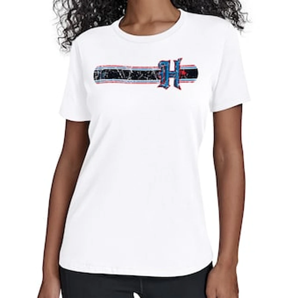Women's Starter White Houston Texans Team Stripe T-Shirt