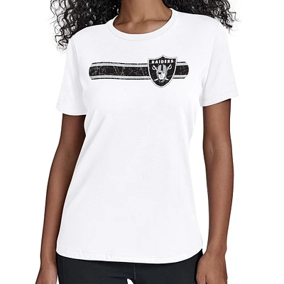 Women's Starter White Las Vegas Raiders Team Stripe T-Shirt