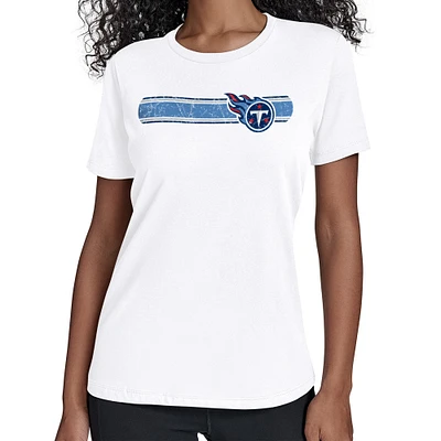 Women's Starter White Tennessee Titans Team Stripe T-Shirt