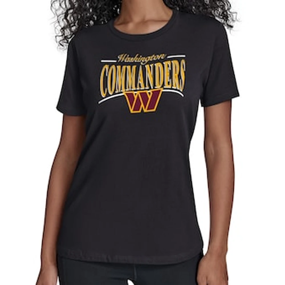 Women's Starter Black Washington Commanders Arch Stripe T-Shirt