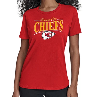 Women's Starter Red Kansas City Chiefs Arch Stripe T-Shirt