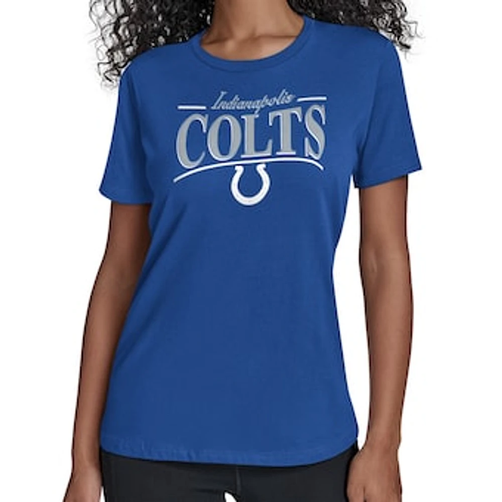 Women's Starter Royal Indianapolis Colts Arch Stripe T-Shirt