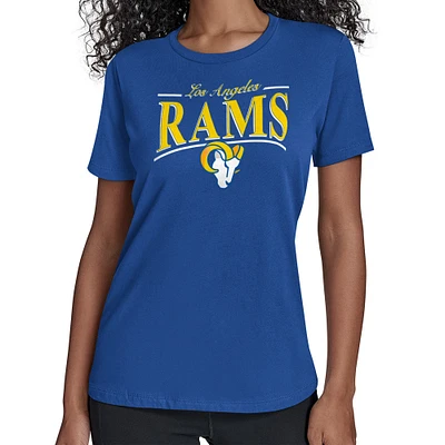 Women's Starter Royal Los Angeles Rams Arch Stripe T-Shirt