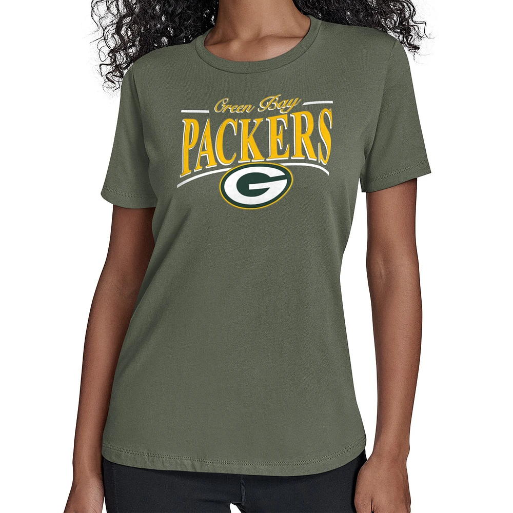 Women's Starter Green Bay Packers Arch Stripe T-Shirt