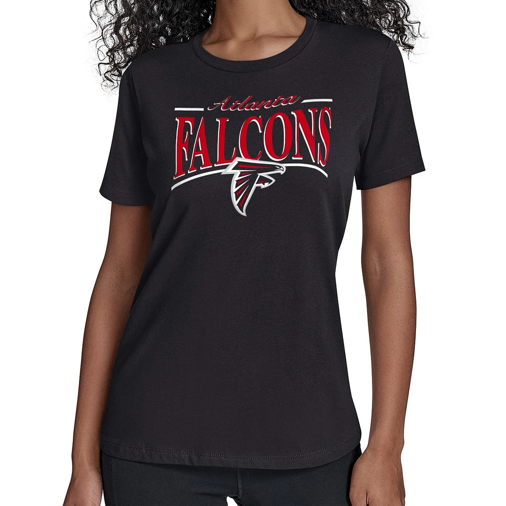 Women's Starter Black Atlanta Falcons Arch Stripe T-Shirt