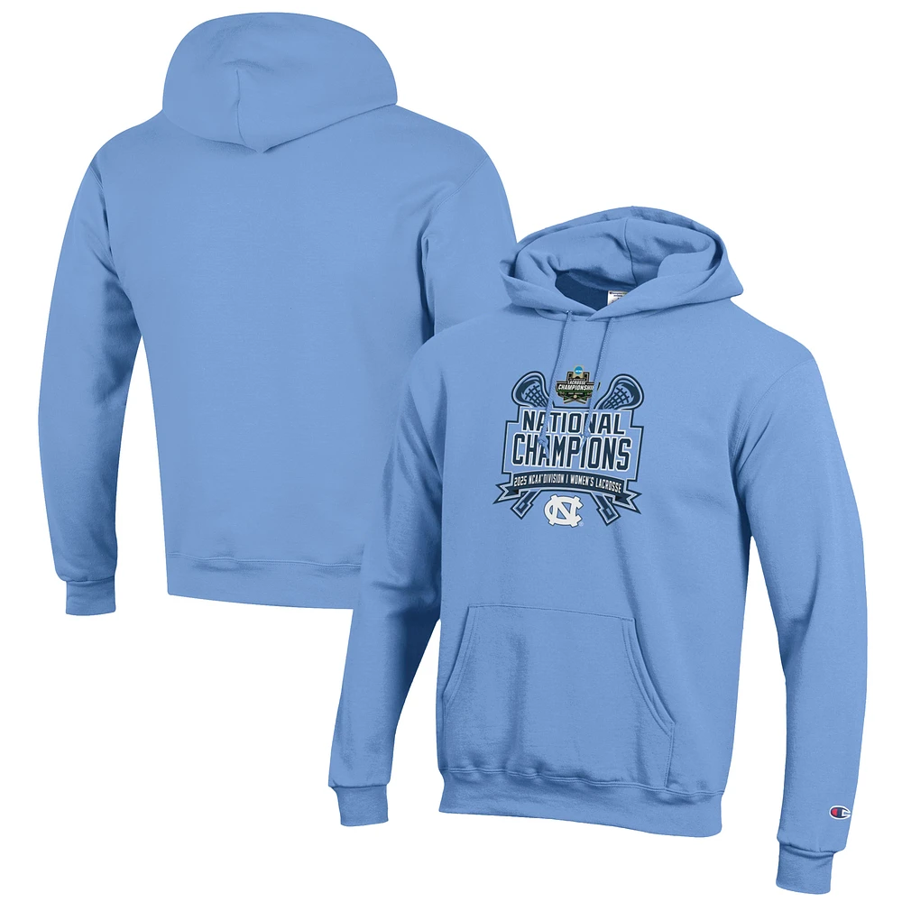Men's Champion North Carolina Tar Heels 2025 NCAA Women's Lacrosse National Champions Eco Powerblend Pullover Hoodie