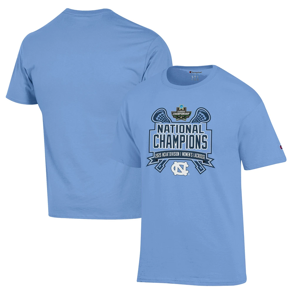 Men's Champion Carolina Blue North Tar Heels 2025 NCAA Women's Lacrosse National Champions Jersey T-Shirt