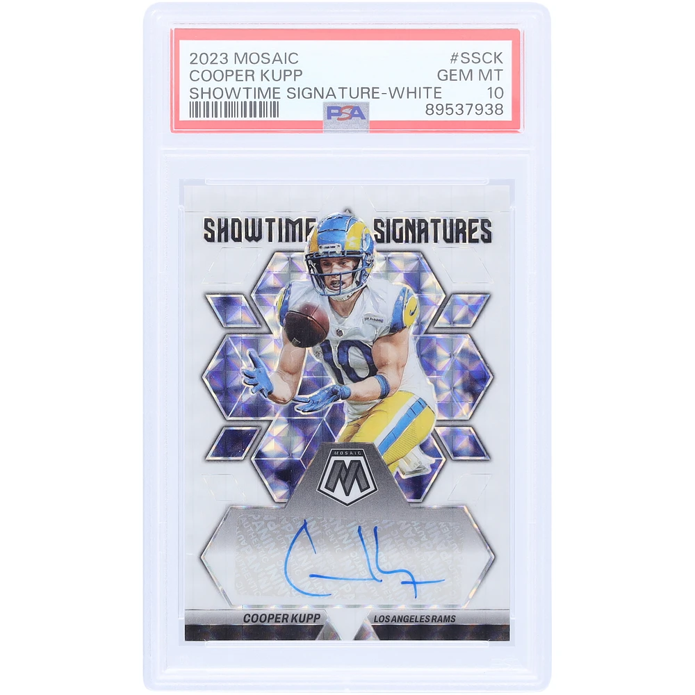 Cooper Kupp Los Angeles Rams Autographed 2023 Panini Mosaic White Mosaic #SS-CK #15/25 PSA Authenticated 10 Card
